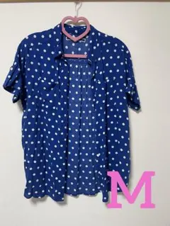 THE EMPORIUM ドット柄シャツ Mサイズ レーヨン100% 2wayのサムネイル