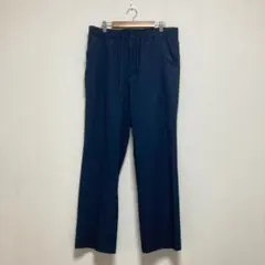 イージーパンツ ワイドパンツ ネイビー ゴムウエスト メンズ L カジュアル