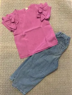 プティマイン フリル袖　トップス