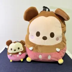 美品 ディズニー ぽってりぬいぐるみリュック＆マスコットセット ミッキー