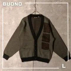 90s 希少デザイン BUONO 民族調ジャカード カーディガンのサムネイル
