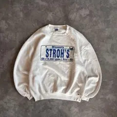 90s ラッセルアスレチック スウェットトレーナー USA製 ホワイト L 前V