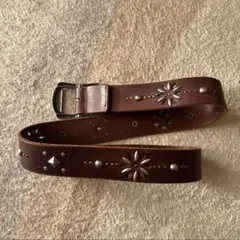 美品 本革 スタッズベルト y2k