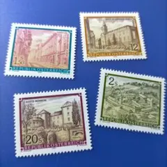 ✨️6429 外国切手 オーストリア 1984年 修道院 シリーズ 4種