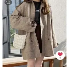 ヘザー　heather あいねねチェックハイショクロングコート