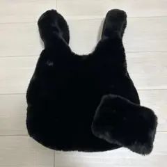 浜崎あゆみブラック ファー トートバッグ チャーム付き - メルカリ