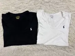 POLO RALPH LAUREN ポロラルフローレン ロゴ刺繍 Tシャツ 黒白
