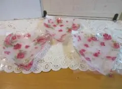 花柄ハートプレート レッド 3枚セット