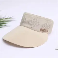 【新品】サンバイザー 帽子 ベージュ 日よけ ゴルフ アウトドア