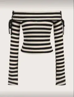 DAZY オフショルダー ストライプ トップス XSサイズ