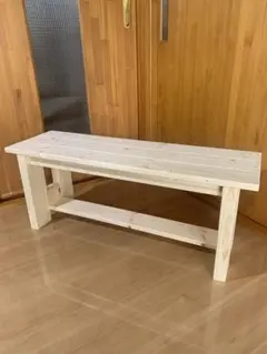 【DIY木製ベンチ踏台】送料込横幅約88㎝奥行約26.7㎝高さ約35㎝のサムネイル