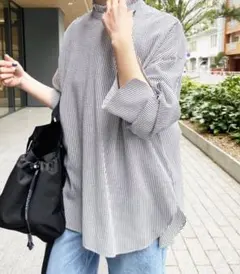 2024SS 日本製　spick&spanフリルカラーストライプシャツのサムネイル