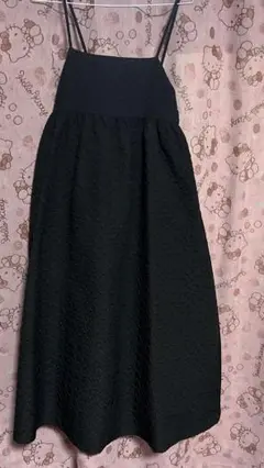 黒のキャミソールロングワンピース