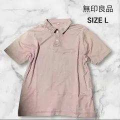 ⑩無印良品 ポロシャツ 赤白 ボーダー Lサイズのサムネイル