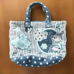 【新品未使用】ムーミン リトルミイ 刺繍 ミニトートバッグ 青 タオル美術館のサムネイル