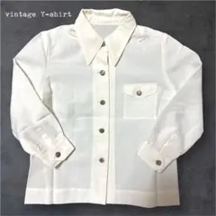 個性的 古着 vintage Y-shirt white ホワイト　シャツのサムネイル