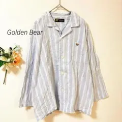 2.012 ゴールデンベア 長袖 シャツ ストライプ コットン100% ロゴ刺繡のサムネイル