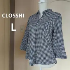 チェック柄長袖ボタンシャツ コットンのサムネイル