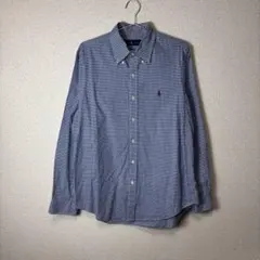 RALPH LAUREN ラルフローレン チェックシャツ ポニー ブルー ポロ
