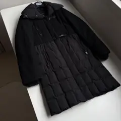 セレブ御用達✨ウール切替デザイン✨ダウンコート✨ブラック✨近年物✨マックスマーラ