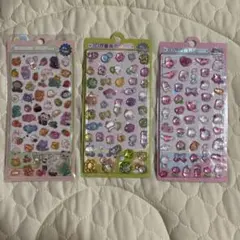 ボンボンドロップシール　立体シール　動物シール 3枚セット