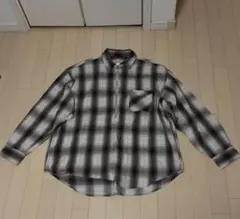 HINSON ハーフジップ ネルシャツ チェック Lサイズ