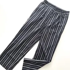 ジーユー GU シェフパンツ ストライプ ネイビー S