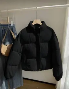 コーデュロイ ブラック ダウンジャケット