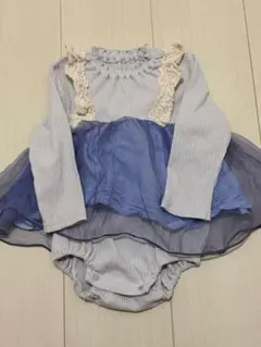 80cm アプレレクール　青スカート　ロンパース