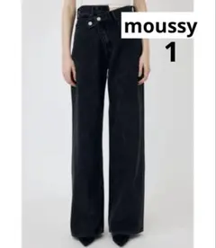 MOUSSY CROSS WAIST WIDE STRAIGHT デニム　M