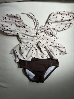 チェリー柄フリル水着　120