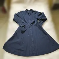 [UNIQLO]ネイビー シャツワンピース L