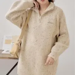 chico ハーフジップ 長袖ニット セーター