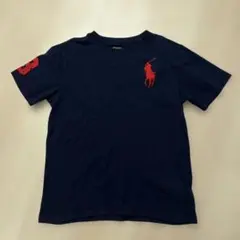 【美品150】POLO ラルフローレンネイビー Tシャツ ビックポニー刺繍