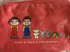 【新品未使用】不二家 ペコちゃんポコちゃん リバーシブルポーチ