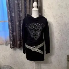 y2k 00s❤︎ ラインストーン　パーカーワンピのサムネイル