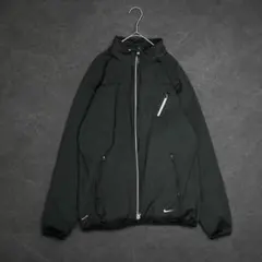 00s Y2K NIKE テックジャケット フルジップ 黒 ギミック 裏フリース