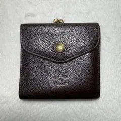 IL BISONTE がま口財布　二つ折り　茶色　ブラウン