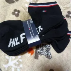 【送料無料】TOMMY HILFIGER ブラックソックス ワンサイズ