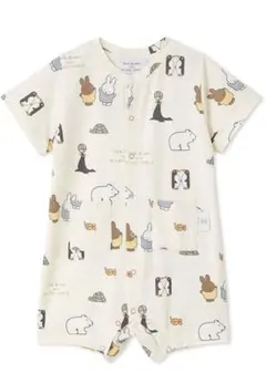 【80】 gelato pique ジェラートピケ 接触冷感総柄 ロンパース