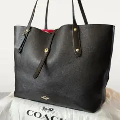 COACH コーチ 北川景子着 トートバッグ A4収納可 大容量 シボ ブラック