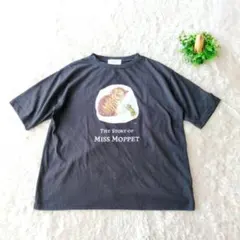 サマンサモスモス×ピーターラビット コラボTシャツ 黒 半袖 F　猫