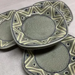 取り皿 銘々皿 5枚セット 幾何学模様 グレー