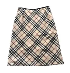 BURBERRYLONDONバーバリーノバチェックAラインスカート38ミニ