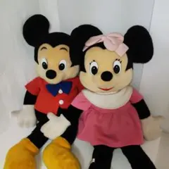 [レトロ]サンアンドスター ミッキー&ミニービッグ ぬいぐるみ　90cmオーバー