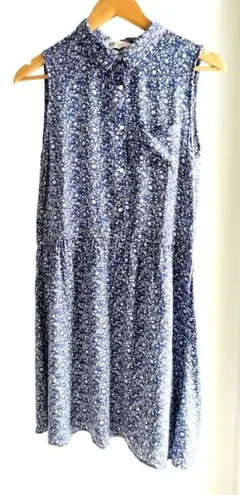 H&M ノースリーブ 花柄 膝丈ワンピース