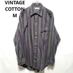 ヴィンテージ 総柄 コットン 長袖シャツ ジャガード ミリタリー 古着 デザイン