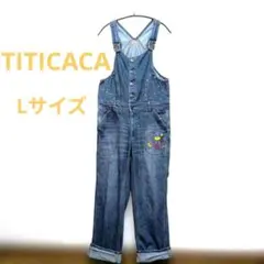 TITICACA チチカカ カラフル刺繍 デニムオーバーオール スカル サボテン