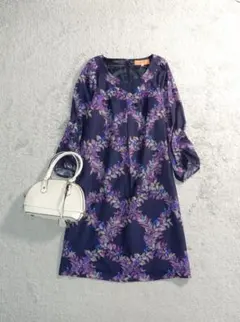 スーナウーナ 柄 フロントタックデザイン ワンピース 38