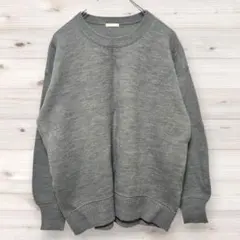 GU ニット セーター M グレー クルーネック 長袖 ゆったり 美品